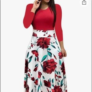 Red Floral Maxi Dress